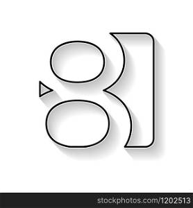 Vector number 8. Sign made with black line
