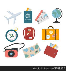 Vector objects for use in clipart. Vacation Theme Kit for use in Web Design