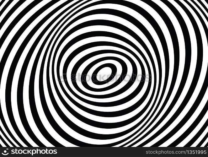 vector of 3d twisted circle black and white optical illusion