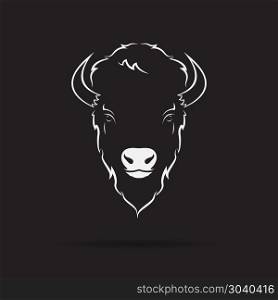 Vector of a buffalo head design on black background. Wild Animal. Vector of a buffalo head design on black background. Wild Animals. Vector illustration.