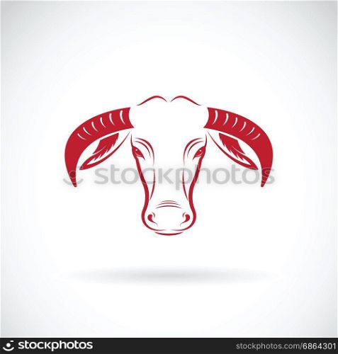 Vector of a buffalo head on white background. Wild Animals.