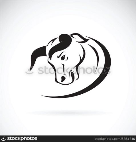 Vector of a bull head design on white background, Wild Animals.