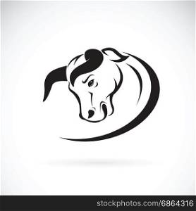 Vector of a bull head design on white background, Wild Animals.