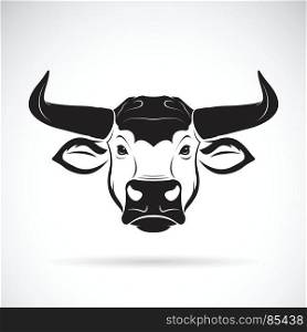 Vector of a bull head on a white background. Wild Animals.