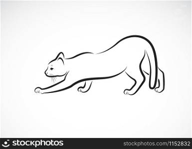 Vector of a cat design on white background. Pet. Animals. Cats logo or icon. Easy editable layered vector illustration.