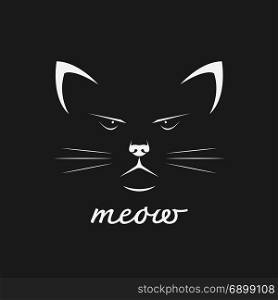 Vector of a cat face design on black background. Pet. Animal.