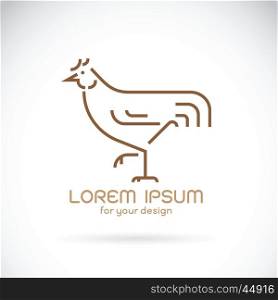 Vector of a chicken design on a white background. Farm Animals.