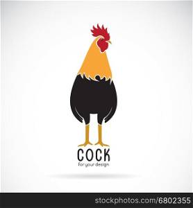 Vector of a cock design on white background, Farm Animals. Logo