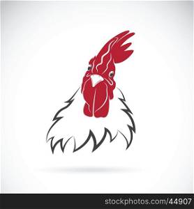 Vector of a cock head on white background. Farm Animals. Vector illustration.