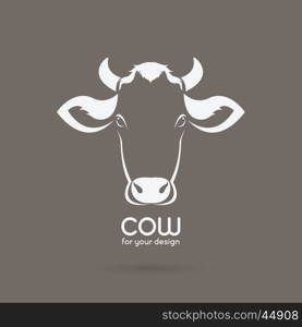 Vector of a cow head design on brown background. Farm Animal.