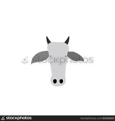 Vector of a cow head design on white background