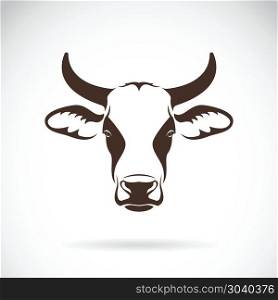 Vector of a cow head design on white background. Farm Animal. Ea. Vector of a cow head design on white background. Farm Animal. Easy editable layered vector illustration.