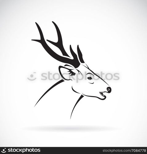 Vector of a deer head on a white background. Wild Animals Logo.