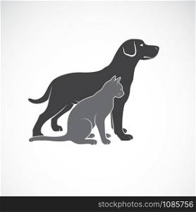 Vector of a dog and cat design on white background. Animal. Pet logo or icon. Easy editable layered vector illustration.