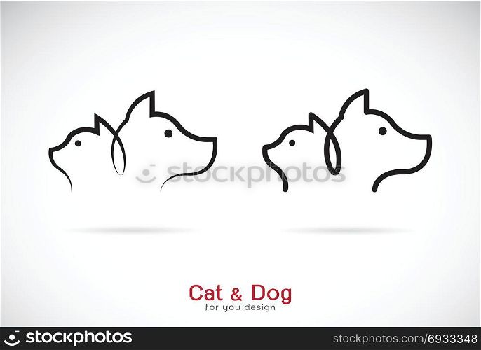 Vector of a dog and cat design on white background. Petshop. Animal Icon.