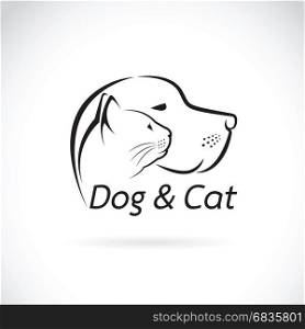 Vector of a dog and cat on white background. Pet.