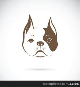Vector of a dog face on a white background. Bulldog. Animal Logo.