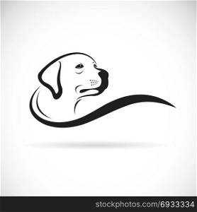 Vector of a dog head design(Labrador Retriever) on white background, Pet. Animals.