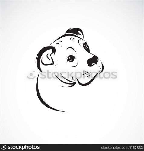 Vector of a dog head (Great Dane or German Mastiff or Danish Hound) on white background. Pet. Animal. Easy editable layered vector illustration.