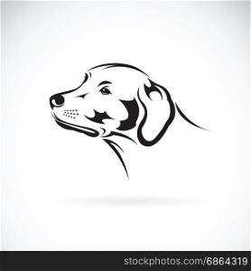 Vector of a dog head(Labrador Retriever) on white background, Pet. Animals.