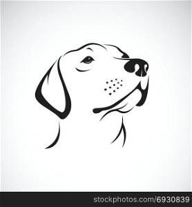 Vector of a dog head(Labrador Retriever) on white background, Pet. Animals.