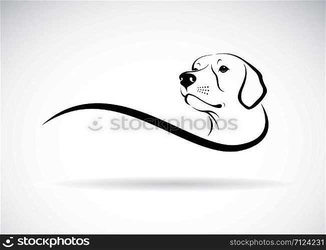 Vector of a dog head(Labrador Retriever) on white background., Pet. Animals. Dogs logo or icon. Easy editable layered vector illustration.