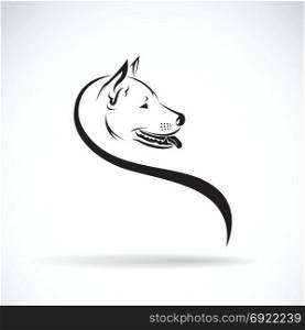 Vector of a dog head on white background, Pet. Animals.