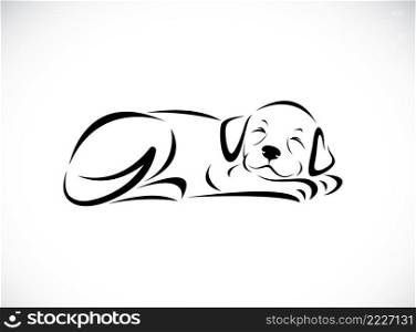 Vector of a dog sleeping design on white background. Easy editable layered vector illustration. Animals. Pet.
