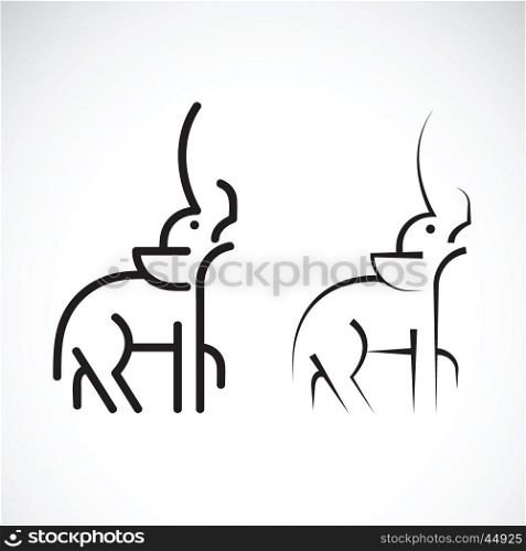 Vector of a elephant design on a white background. Wild Animals.