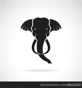 Vector of a elephant head design on a white background. Wild Animals.
