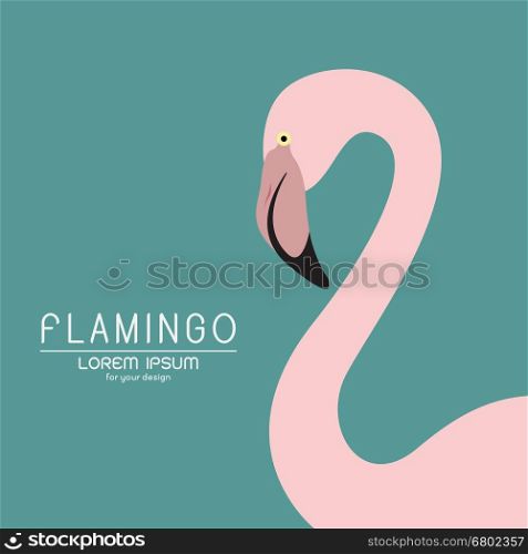 Vector of a flamingo design on blue background, Wild Animals.
