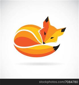 Vector of a fox design on a white background, Wild Animals