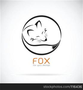 Vector of a fox design on white background. Wild Animals. Easy editable layered vector illustration.