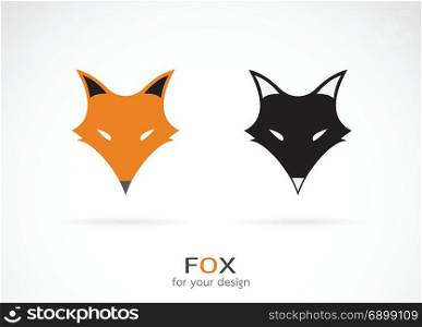 Vector of a fox face design on white background. Wild Animals. Fox icon.