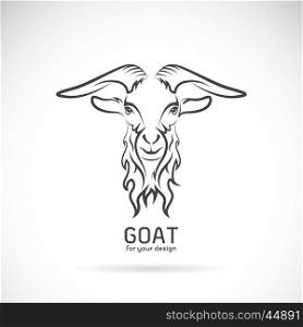 Vector of a goat head design on white background, Wild Animals.