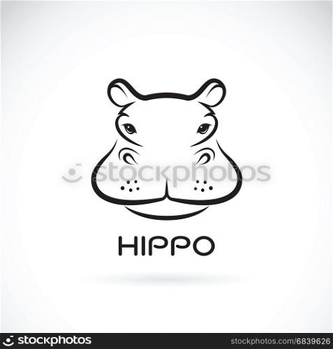 Vector of a hippo face design on white background. Wild Animals.