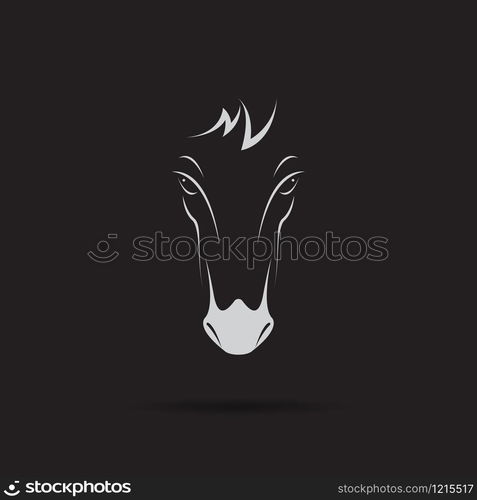 Vector of a horse head design on black background. Wild Animals. Horse head icon or logo. Easy editable layered vector illustration.