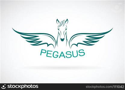 Vector of a horse pegasus design on white background. Wild Animals. Easy editable layered vector illustration.