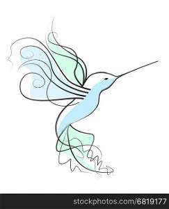 Vector of a hummingbird. Vector illustration of a hummingbird. Bird on a white background
