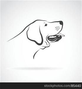 Vector of a labrador dog head on a white background. Pet. Animals.