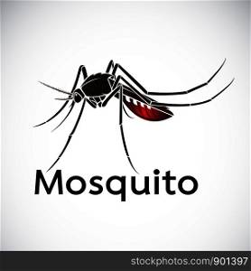 Vector of a mosquito design on white background. Insect. Animal. Easy editable layered vector illustration.