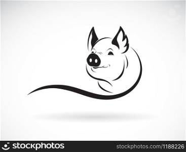 Vector of a pig head design on white background. Farm animals. Pig head logo or icon. Easy editable layered vector illustration.
