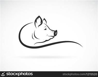 Vector of a pig head design on white background. Farm animals. Pig head logo or icon. Easy editable layered vector illustration.
