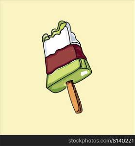 Vector of a Popsicle on pastel background. . Vector of a Popsicle 