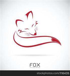 Vector of a red fox design on white background. Wild Animals. Easy editable layered vector illustration.