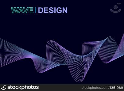 vector of abstract blue and purple wave design background