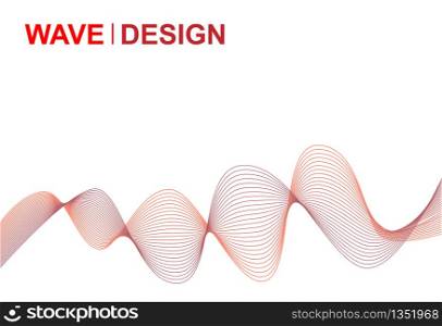 vector of abstract gradient red wave design background