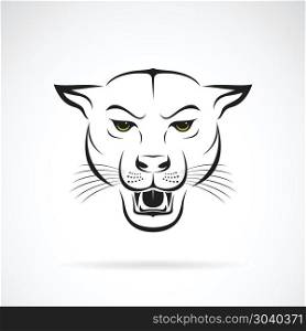 Vector of an angry panther head on white background. Wild Animal. Vector of an angry panther head on white background. Wild Animals. Vector illustration. Easy editable layered vector illustration.