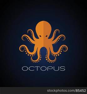 Vector of an octopus design on dark blue background. Aquatic animals.