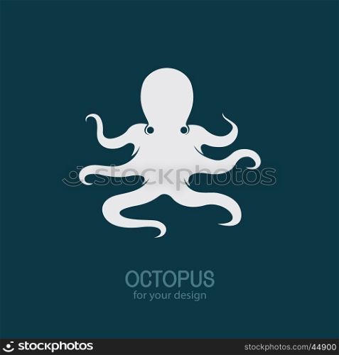 Vector of an octopus on blue background, Vector illustration. Animal Logo.